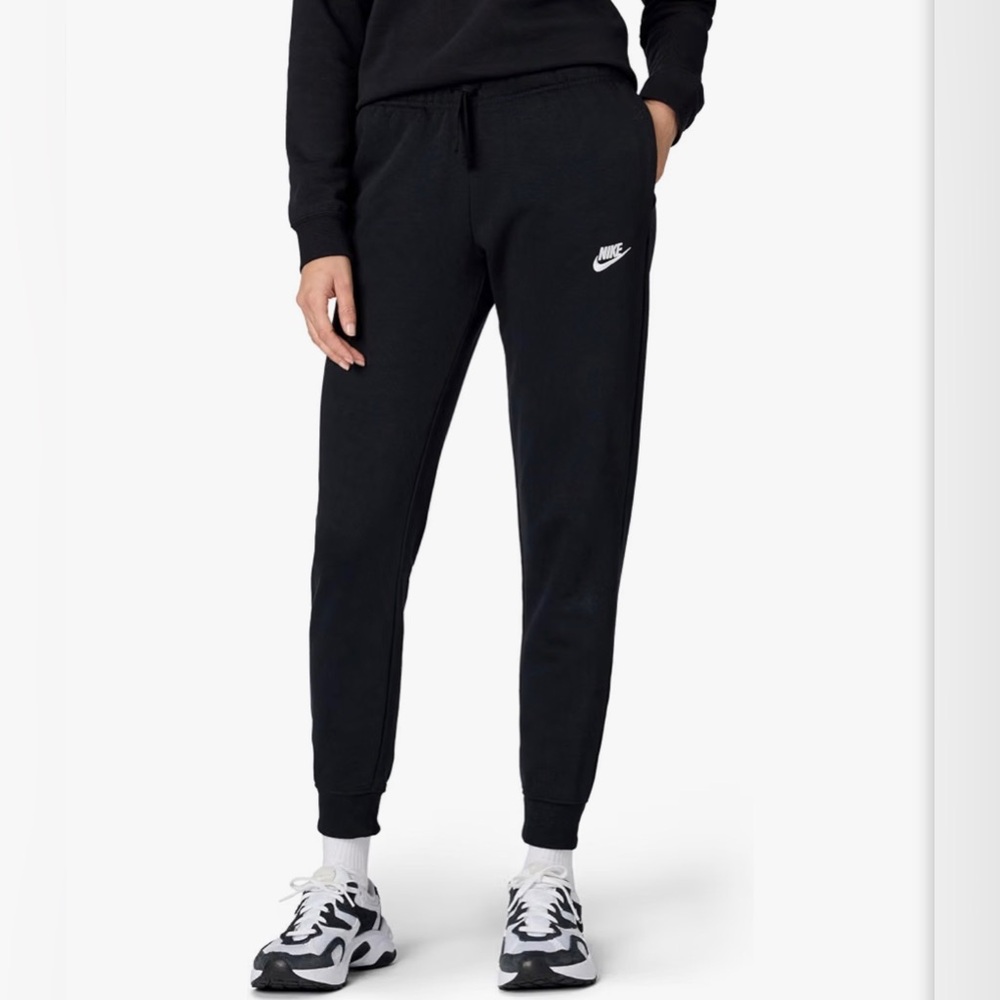 Nike Black Women's Fleece Joggers with White Swoosh